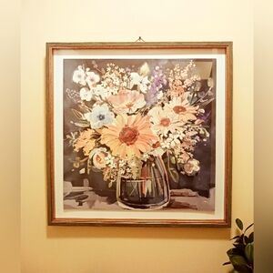 Floral Framed Art Picture. Warm colors. Large. Anthropologie feel.